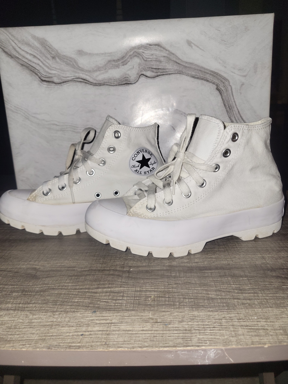 Converse All Star Women's White High-Top Lug-Sole Sneakers